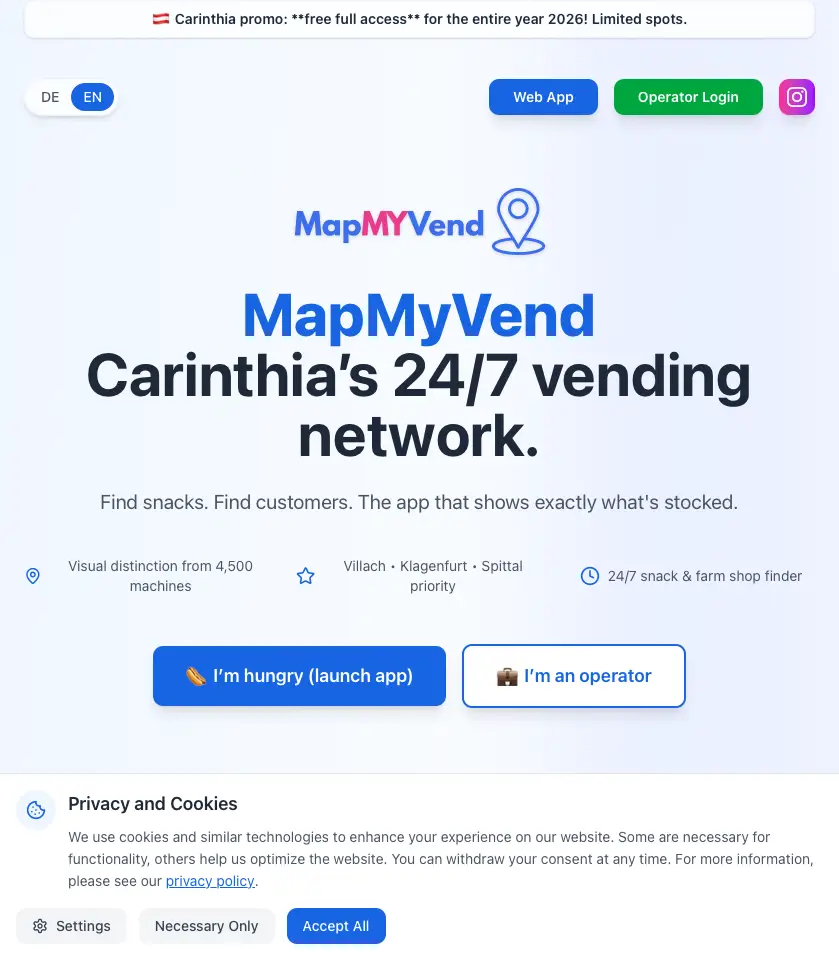 MapMyVend – Screenshot